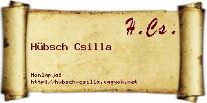 Hübsch Csilla névjegykártya